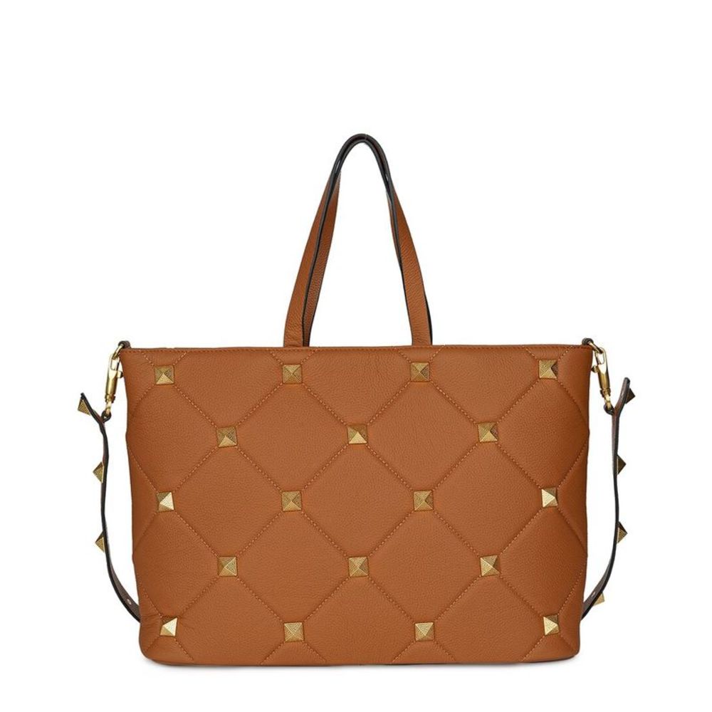 Tiffany & Fred Paris Large Quilted & Studded Leather Tote
